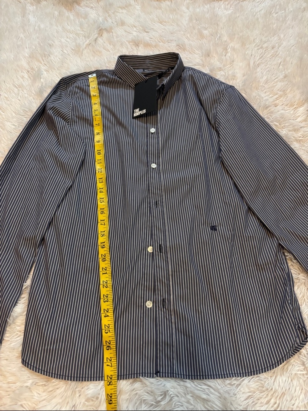 The Kooples Navy and White Pinstripe Button-Down Shirt - Picture 4 of 8